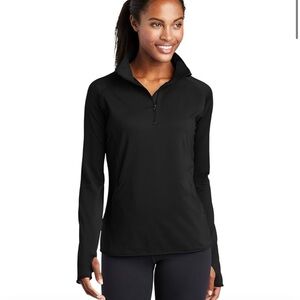 Women's Black Quarter-Zip Sweatshirt